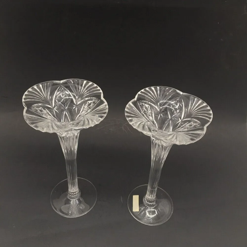 Cristal D'Arques Vincennes Crystal Candlesticks 8.25
